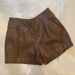 Brown Faux Leather Lauren Conrad Highwaisted Shorts